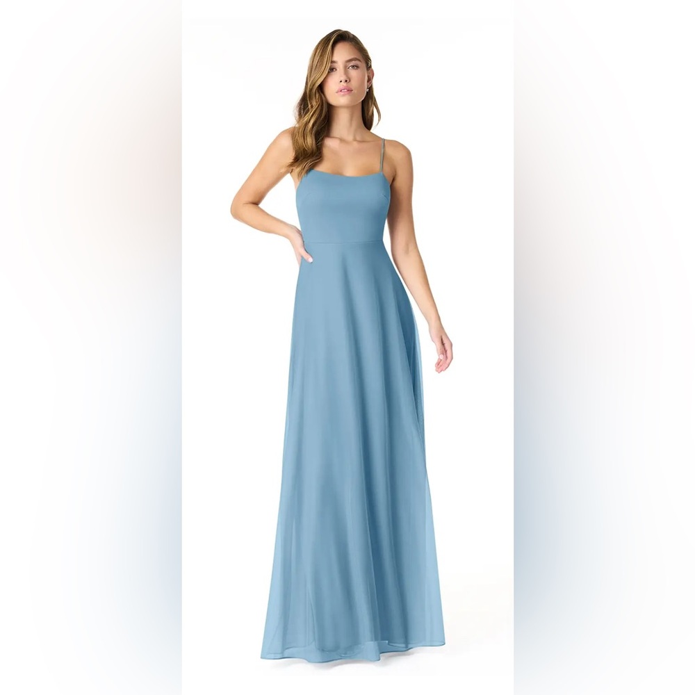 Azazie Steel Blue Maxi Dress Bridesmaid